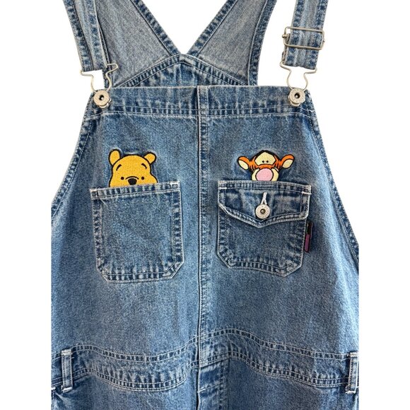 Vintage Disney Winnie The Pooh Denim Overalls Plus Size 22W Blue Adjustable Stra - Picture 5 of 9